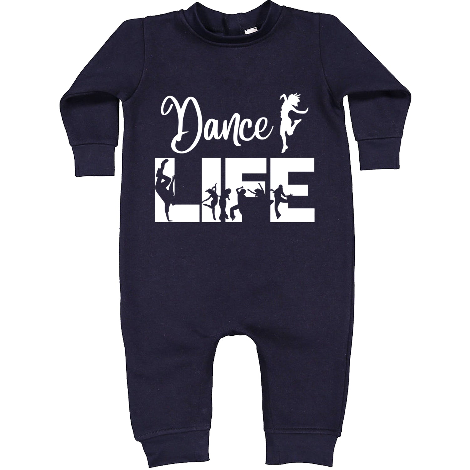 Dance Life Silhouette Dancers Toddler Hoodie And Infant Fleece Romper Navy Blue