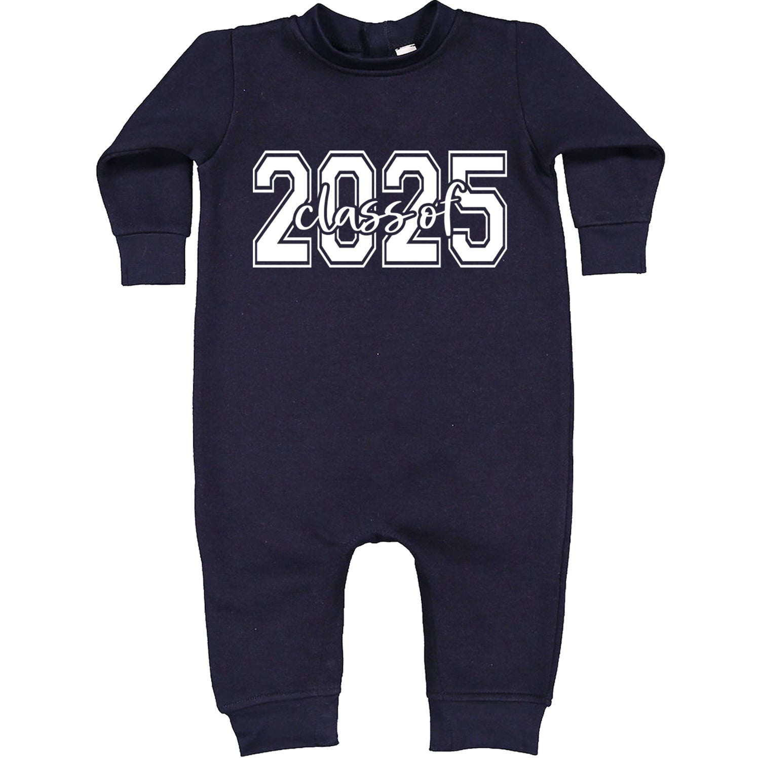 Class Of 2025 Graduation Toddler Hoodie And Infant Fleece Romper Navy Blue