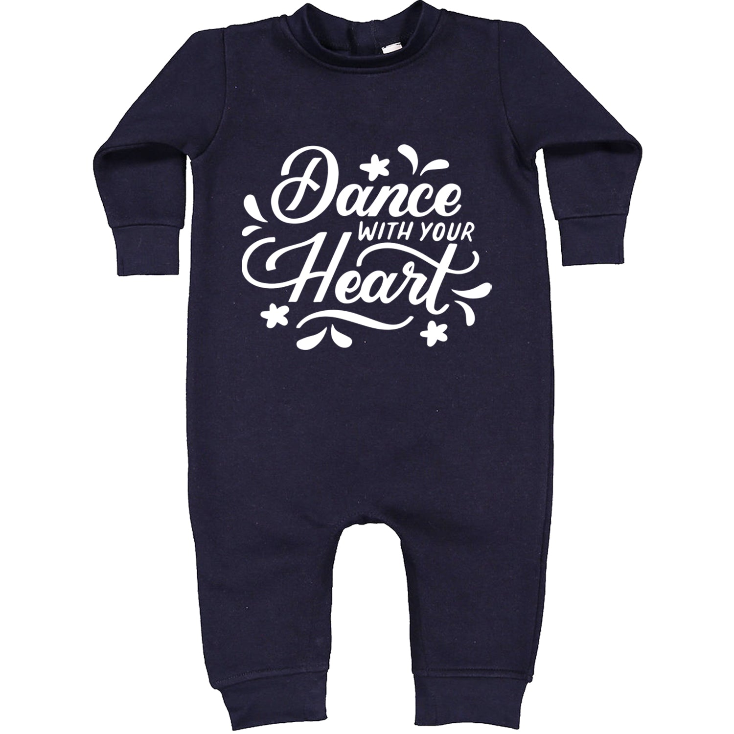 Dance With Your Heart Toddler Hoodie And Infant Fleece Romper Navy Blue