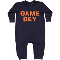Game Dey Cincinnati Football Toddler Hoodie And Infant Fleece Romper Navy Blue