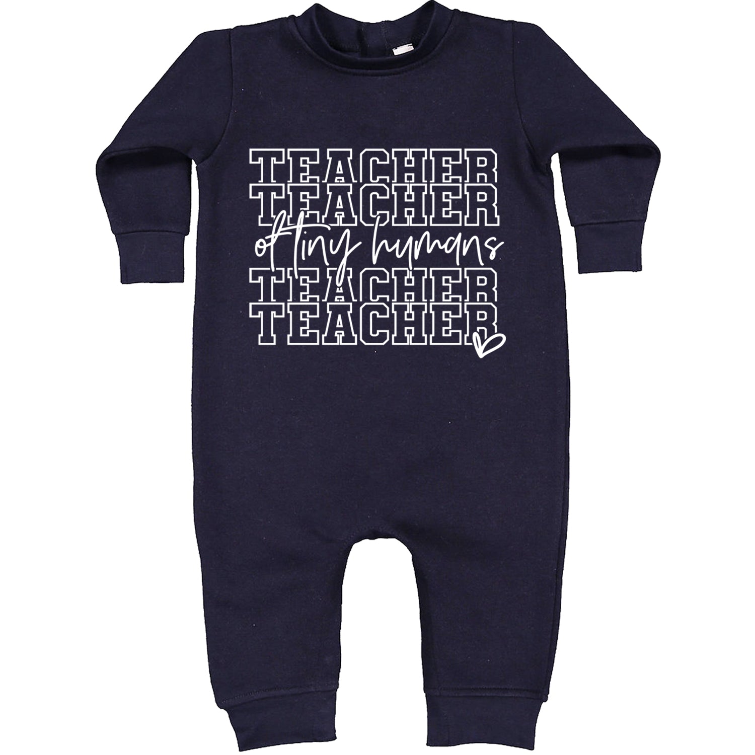 Teacher Of Tiny Humans Toddler Hoodie And Infant Fleece Romper Navy Blue