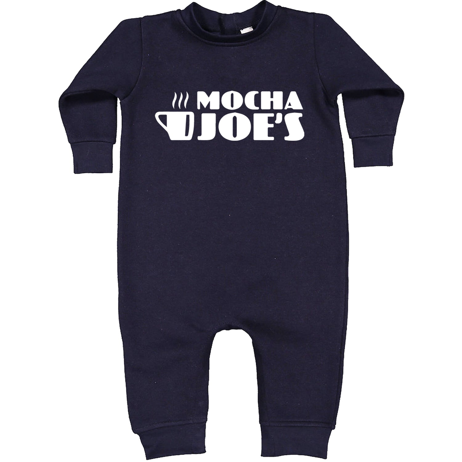 Mocha Joe's Enthusiastic Coffee Toddler Hoodie And Infant Fleece Romper Navy Blue