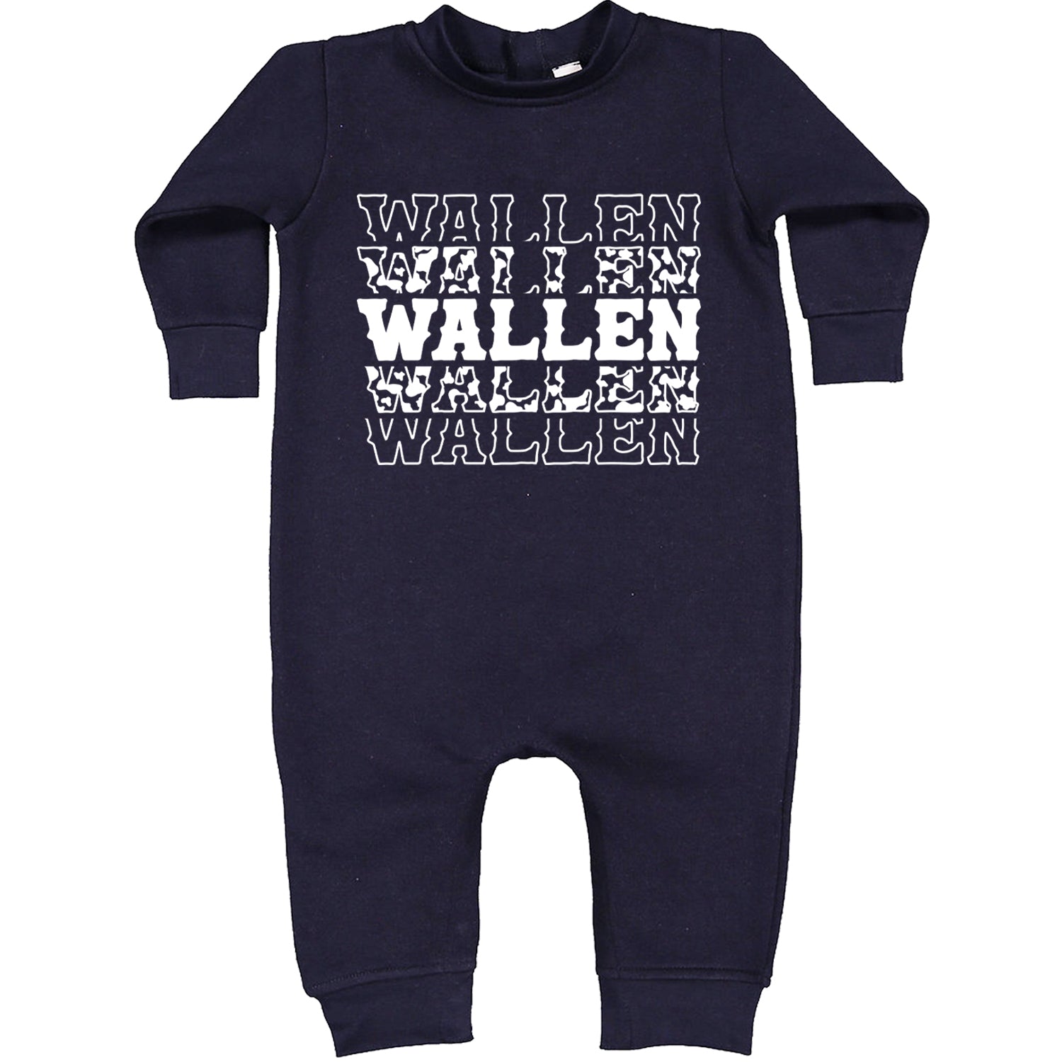 Wallen Country Music Western Toddler Hoodie And Infant Fleece Romper Navy Blue