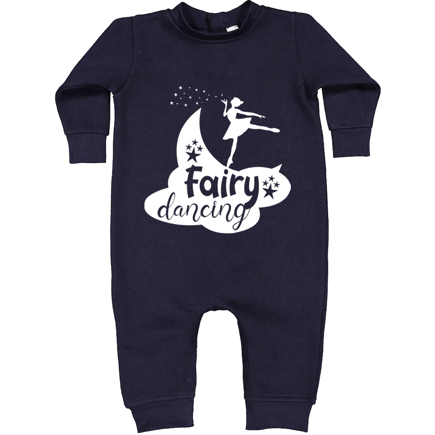 Fairy Dancing Toddler Hoodie And Infant Fleece Romper Navy Blue