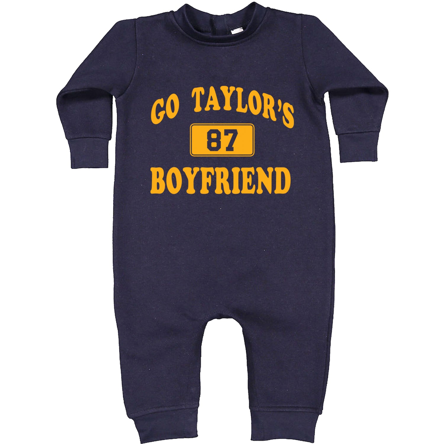 Go Taylor's Boyfriend Kansas City Toddler Hoodie And Infant Fleece Romper Navy Blue