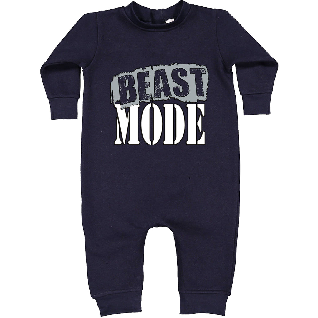 Beast Mode Training Gym Workout graphic on Toddler Hoodie and Baby Fleece Onesie in Navy Blue alternate view 2