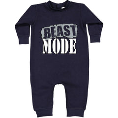 Beast Mode Training Gym Workout graphic on Toddler Hoodie and Baby Fleece Onesie in Navy Blue alternate view 2