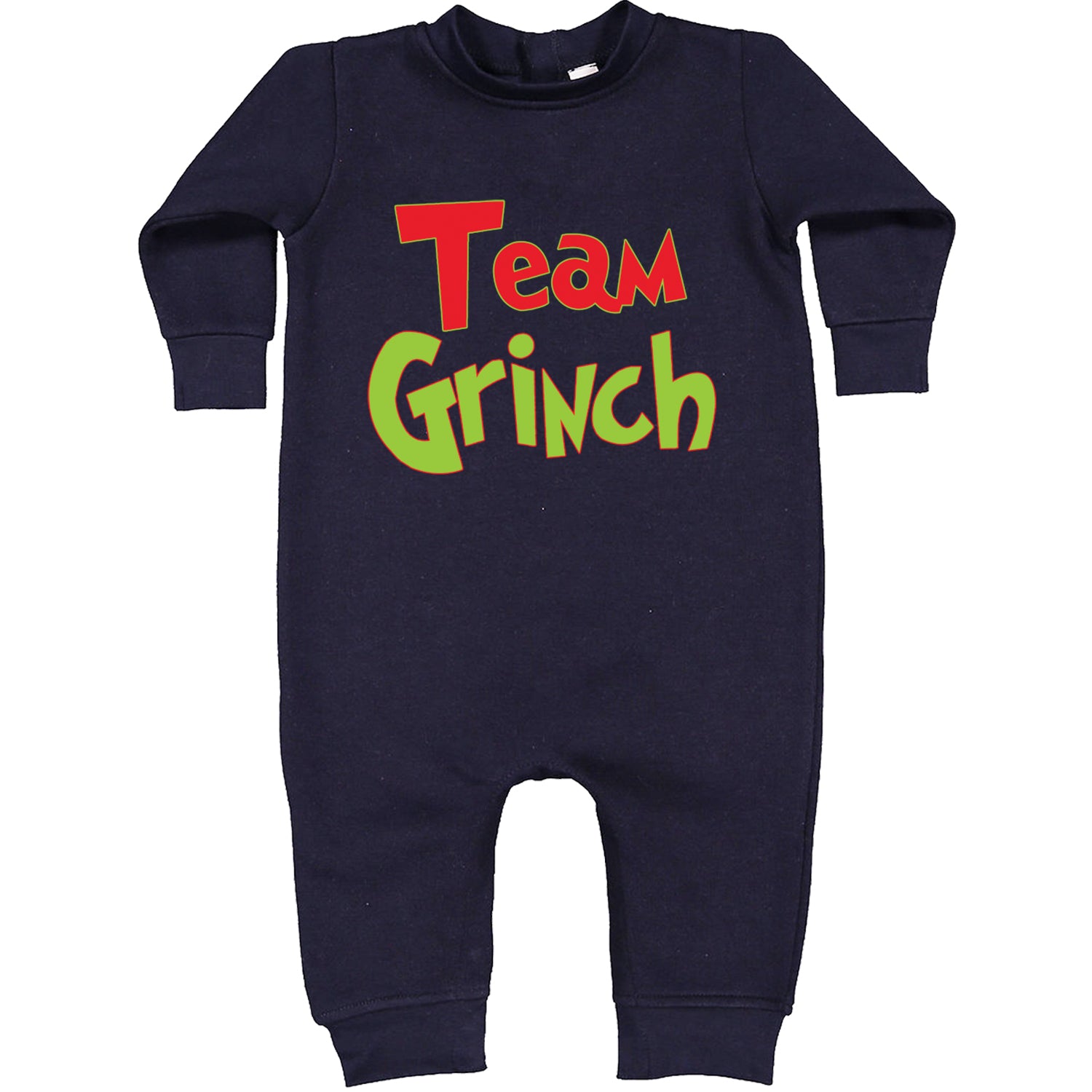 Team Gr-nch Jolly Grinchmas Merry Christmas Toddler Hoodie And Infant Fleece Romper Navy Blue