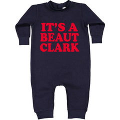 It's a Beaut Clark Festive Christmas graphic on Toddler Hoodie and Baby Fleece Onesie in Navy Blue alternate view 2