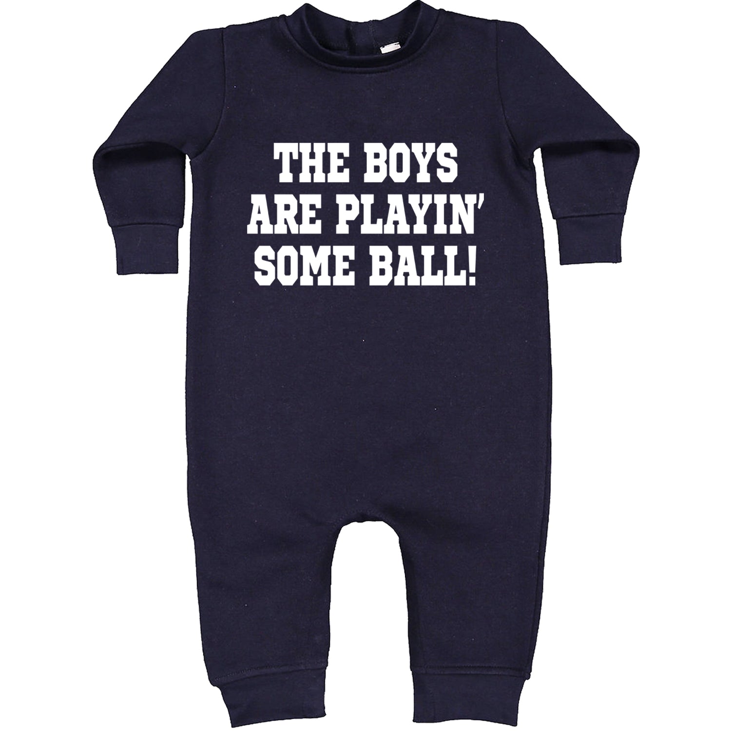 The Boys Are Playing Some Baseball Toddler Hoodie And Infant Fleece Romper Navy Blue