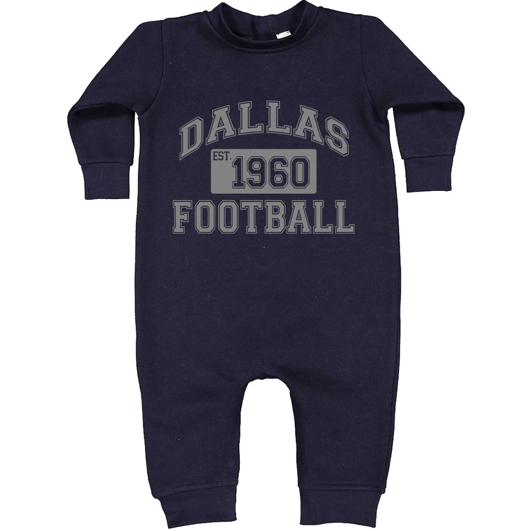 Dallas Football Established 1960 Toddler Hoodie And Infant Fleece Romper Navy Blue