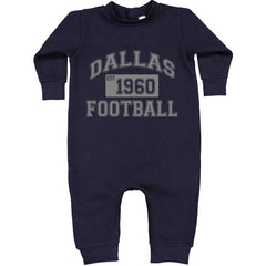 Dallas Football Established 1960 Toddler Hoodie And Infant Fleece Romper Navy Blue