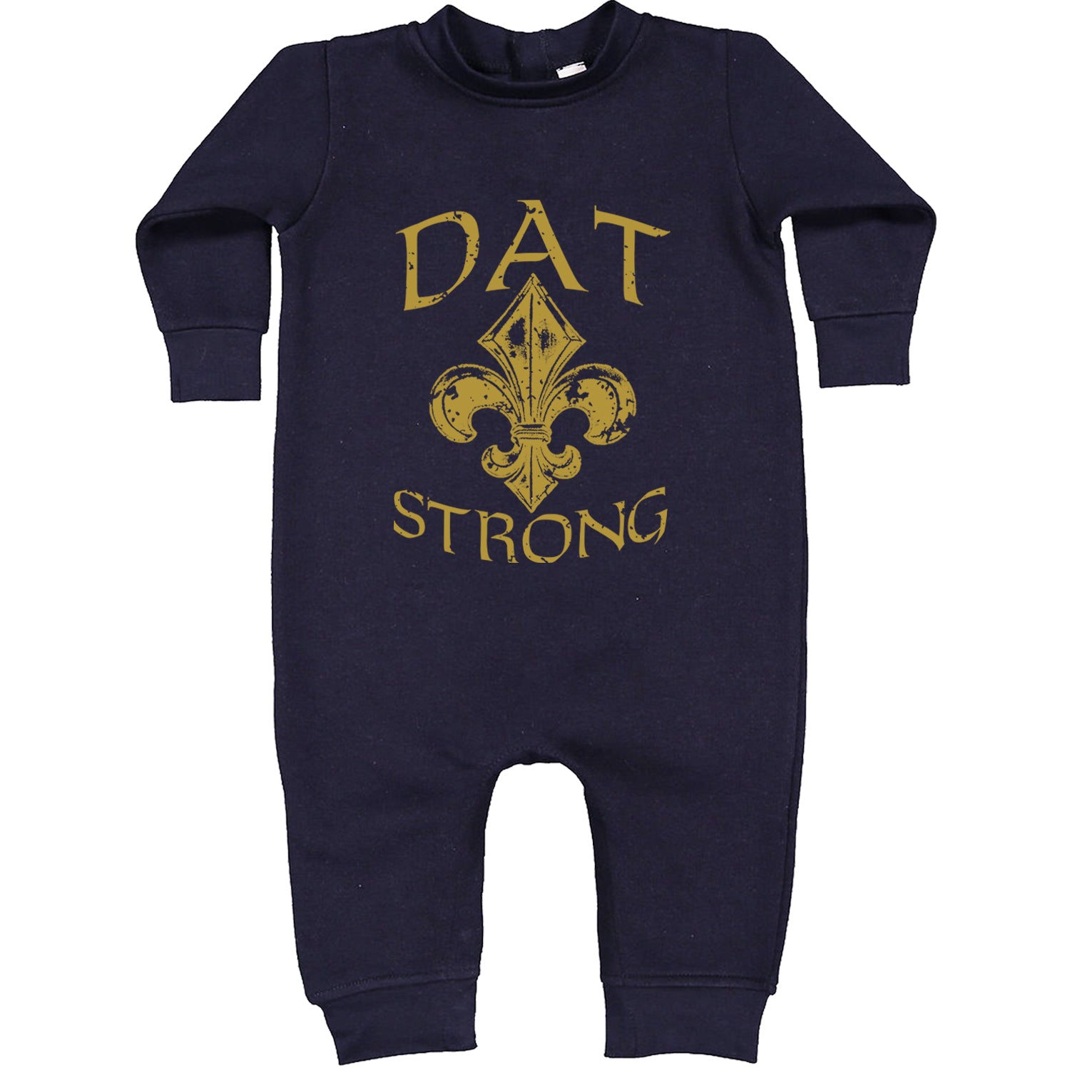 Dat Strong New Orleans   Toddler Hoodie And Infant Fleece Romper Navy Blue