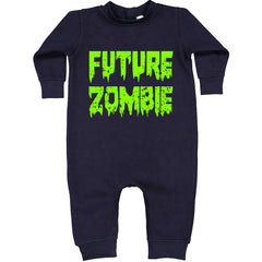 Future Zombie Horror Toddler Hoodie And Infant Fleece Romper Navy Blue