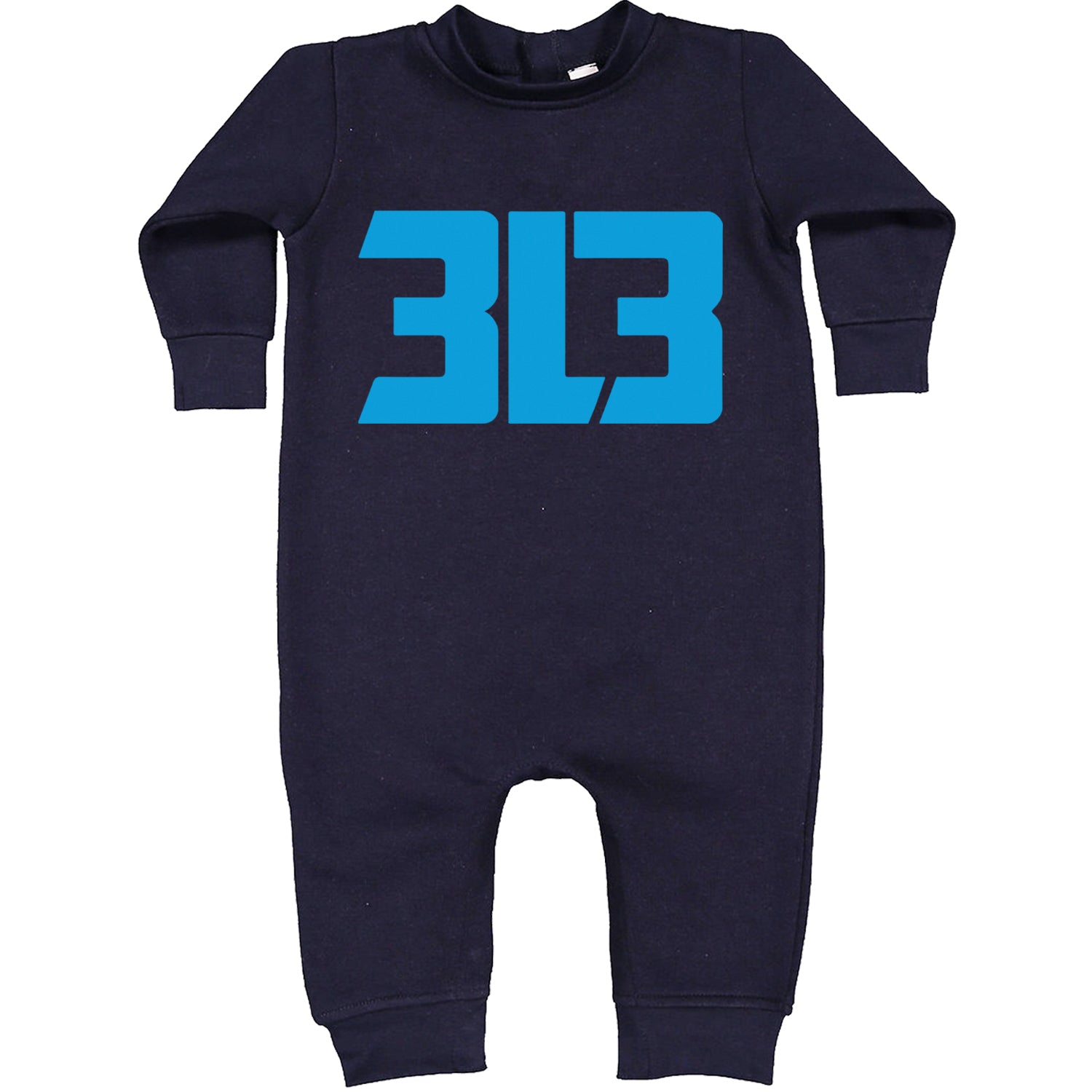 3L3 From The 313 Detroit Football Toddler Hoodie And Infant Fleece Romper Navy Blue