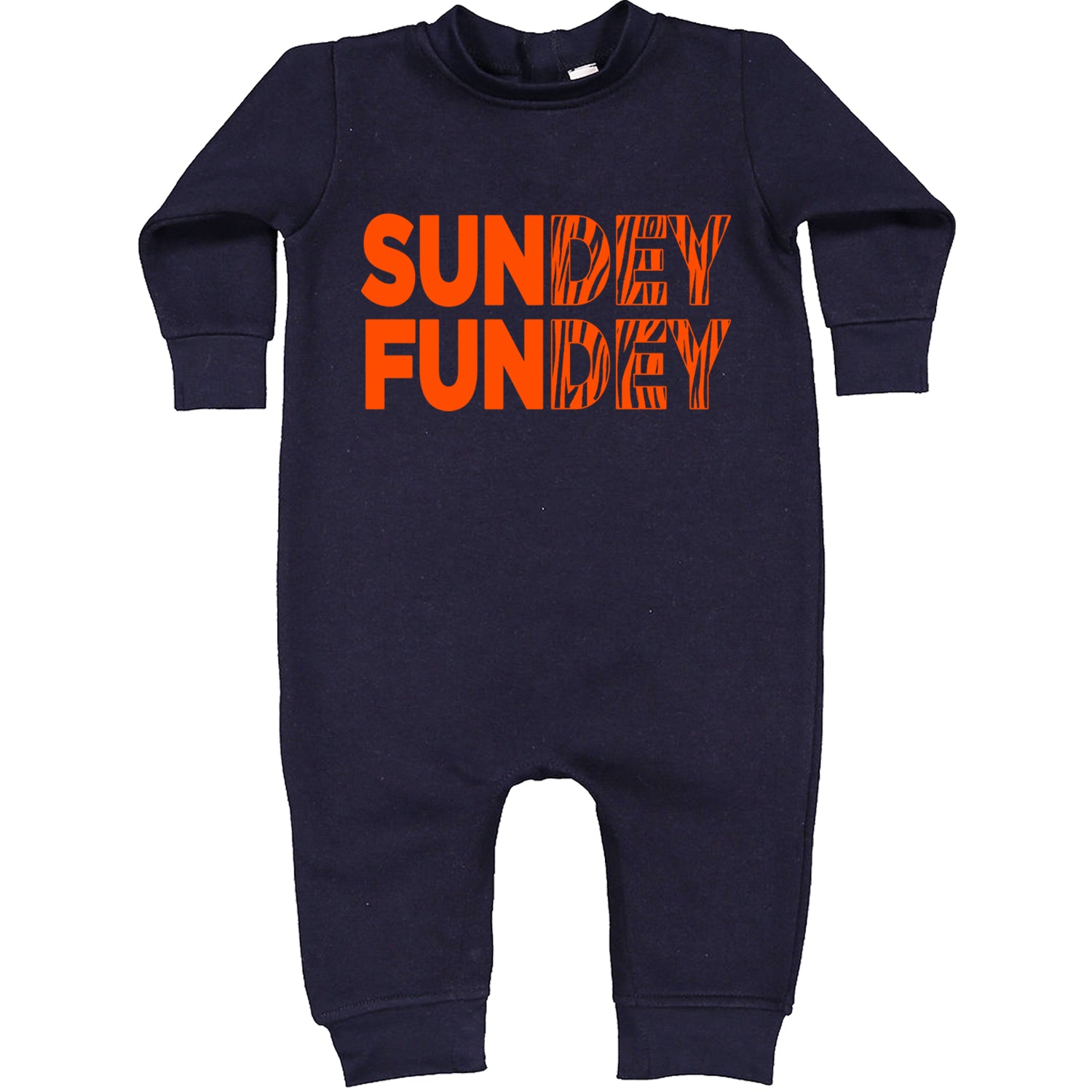 SunDEY FunDEY Sunday FundayToddler Hoodie And Infant Fleece Romper Navy Blue