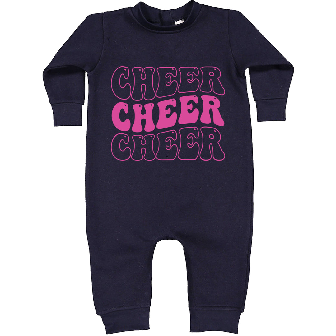 Cheer Cheer Cheer Toddler Hoodie And Infant Fleece Romper Navy Blue