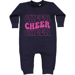Cheer Cheer Cheer Toddler Hoodie And Infant Fleece Romper Navy Blue