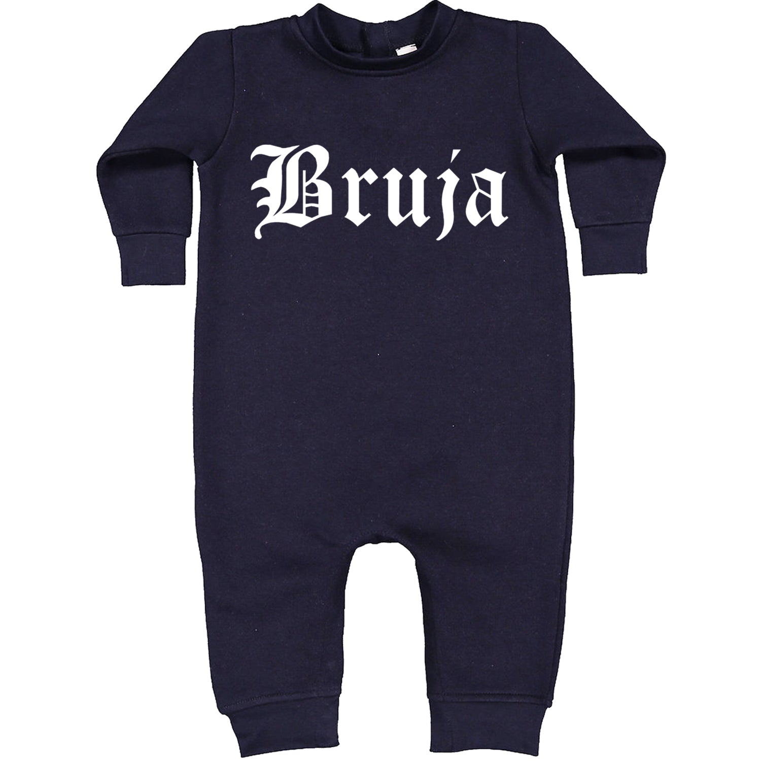 Bruja Gothic Spanish Witch Toddler Hoodie And Infant Fleece Romper Navy Blue