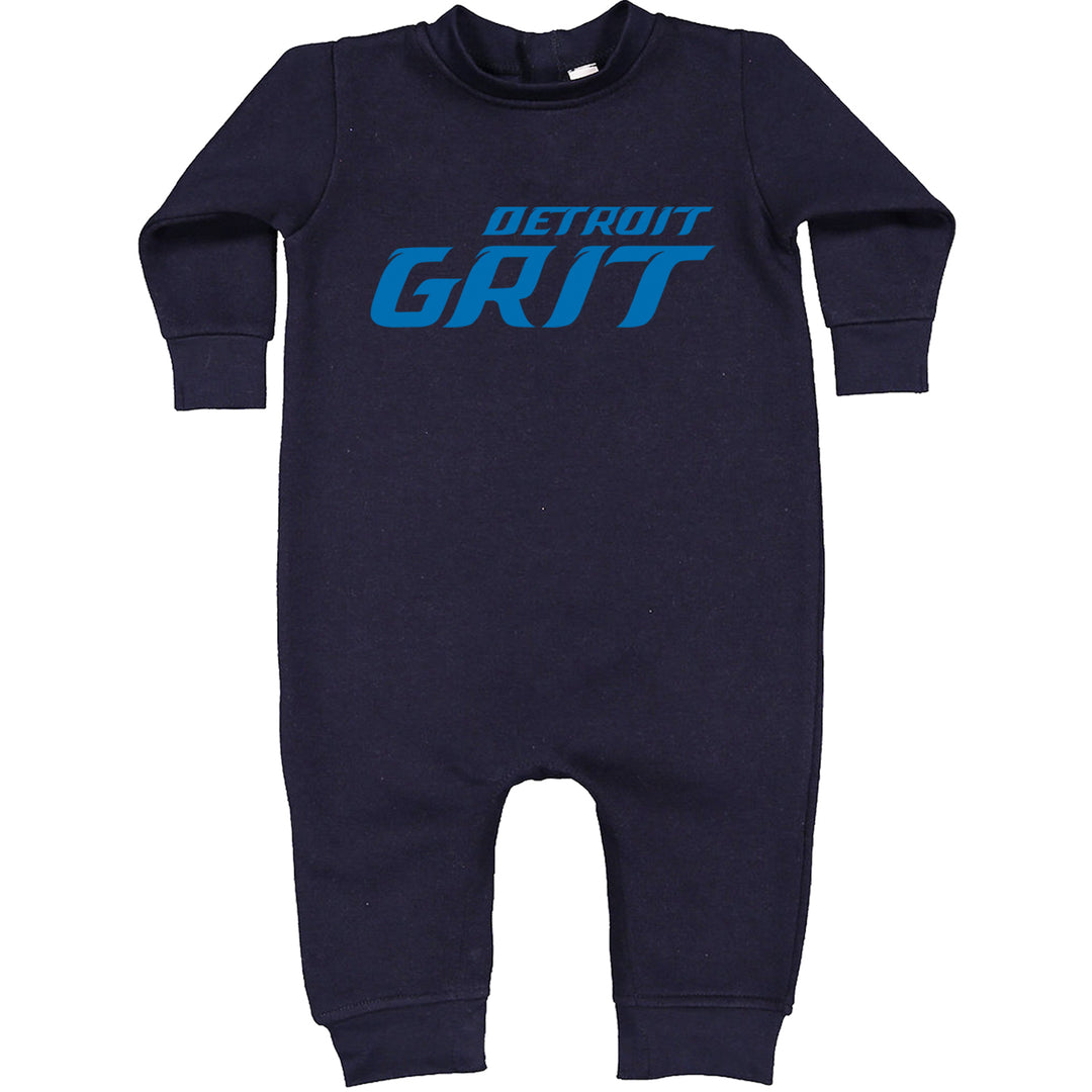 Grit Detroit Football Hard Knocks Toddler Hoodie And Infant Fleece Romper Navy Blue