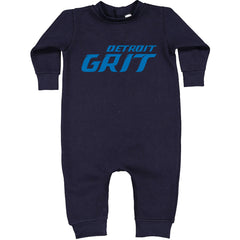 Grit Detroit Football Hard Knocks Toddler Hoodie And Infant Fleece Romper Navy Blue