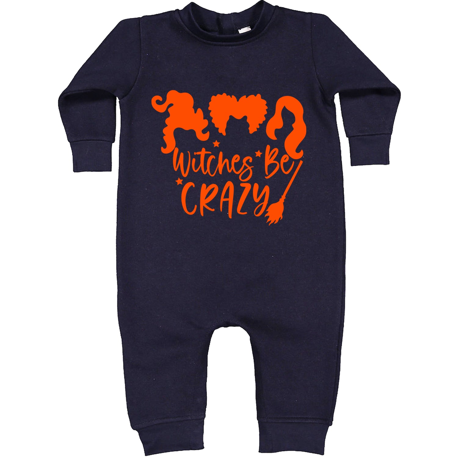 Witches Be Crazy Hocus Pocus Toddler Hoodie And Infant Fleece Romper Navy Blue