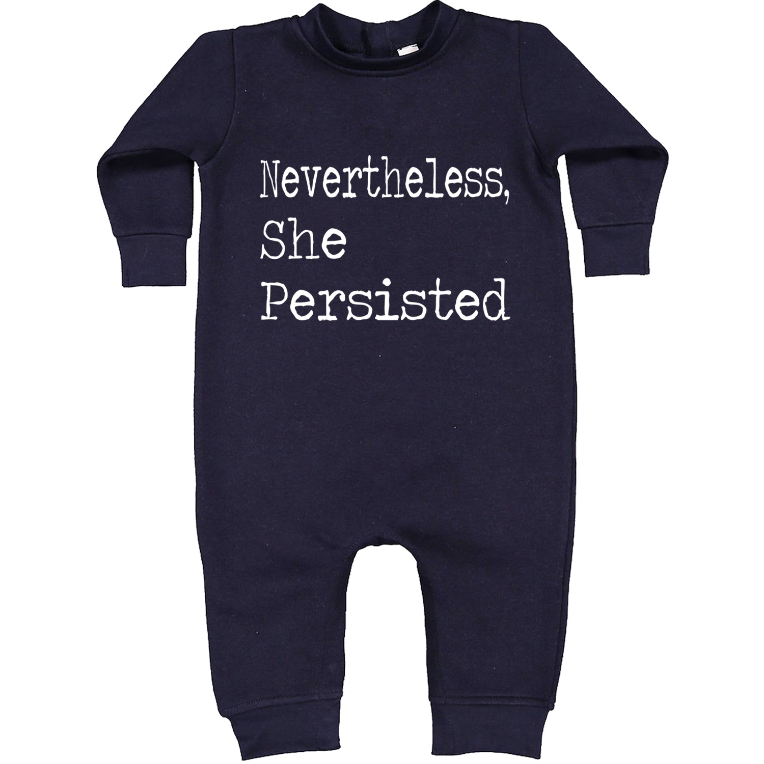 Nevertheless, She Persisted  Toddler Hoodie And Infant Fleece Romper Navy Blue