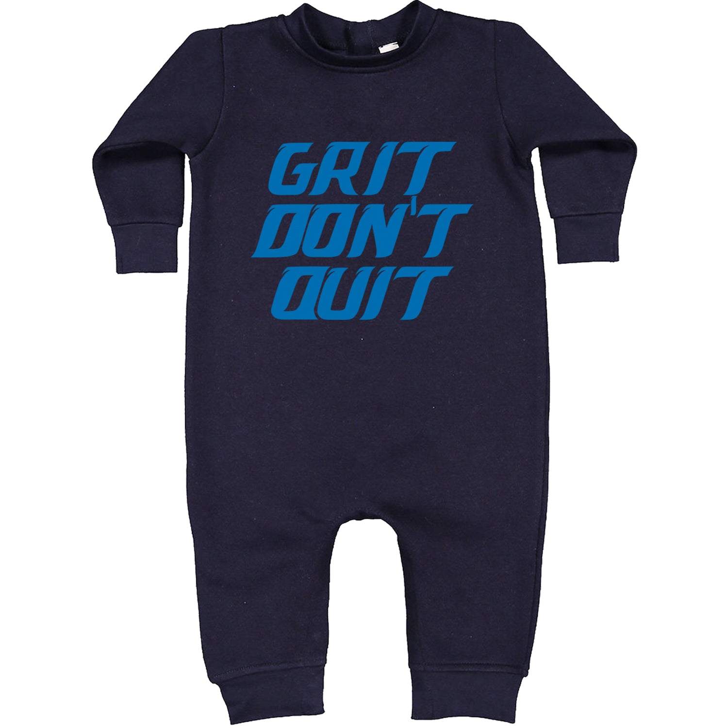 Grit Don't Quit Detroit Grit Toddler Hoodie And Infant Fleece Romper Navy Blue