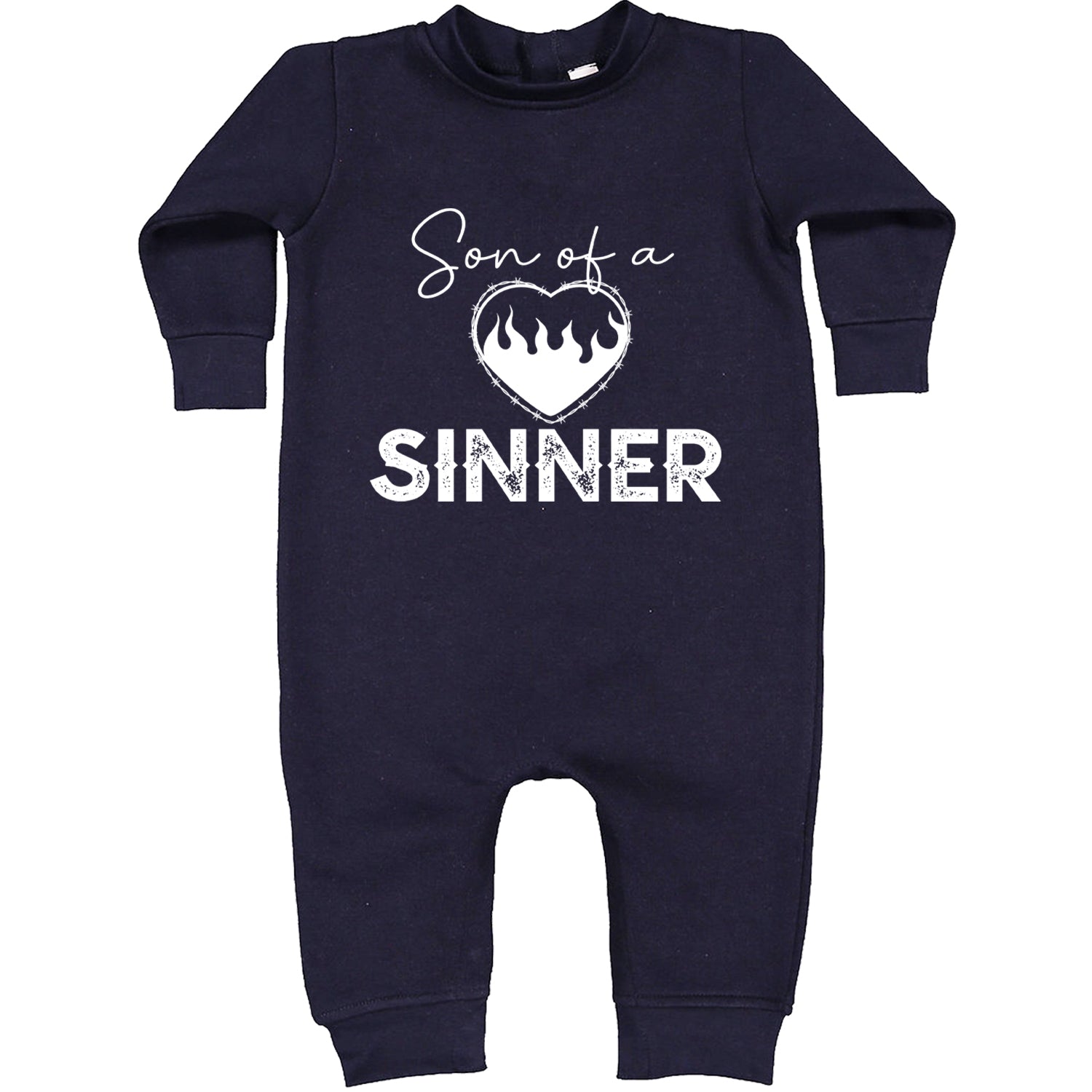 Son Of A Sinner Somebody Save Me From Myself  Toddler Hoodie And Infant Fleece Romper Navy Blue