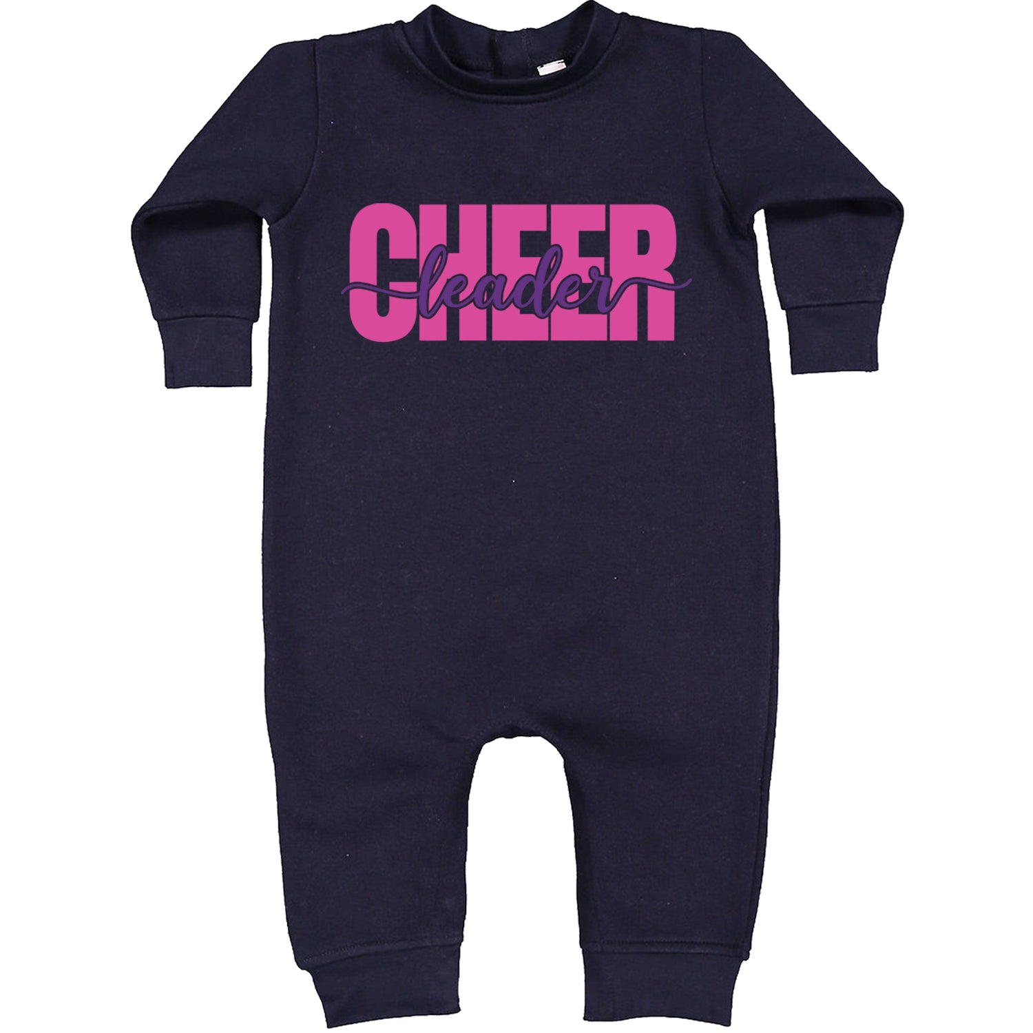 Cheerleader with Scripted Flair Toddler Hoodie And Infant Fleece Romper Navy Blue