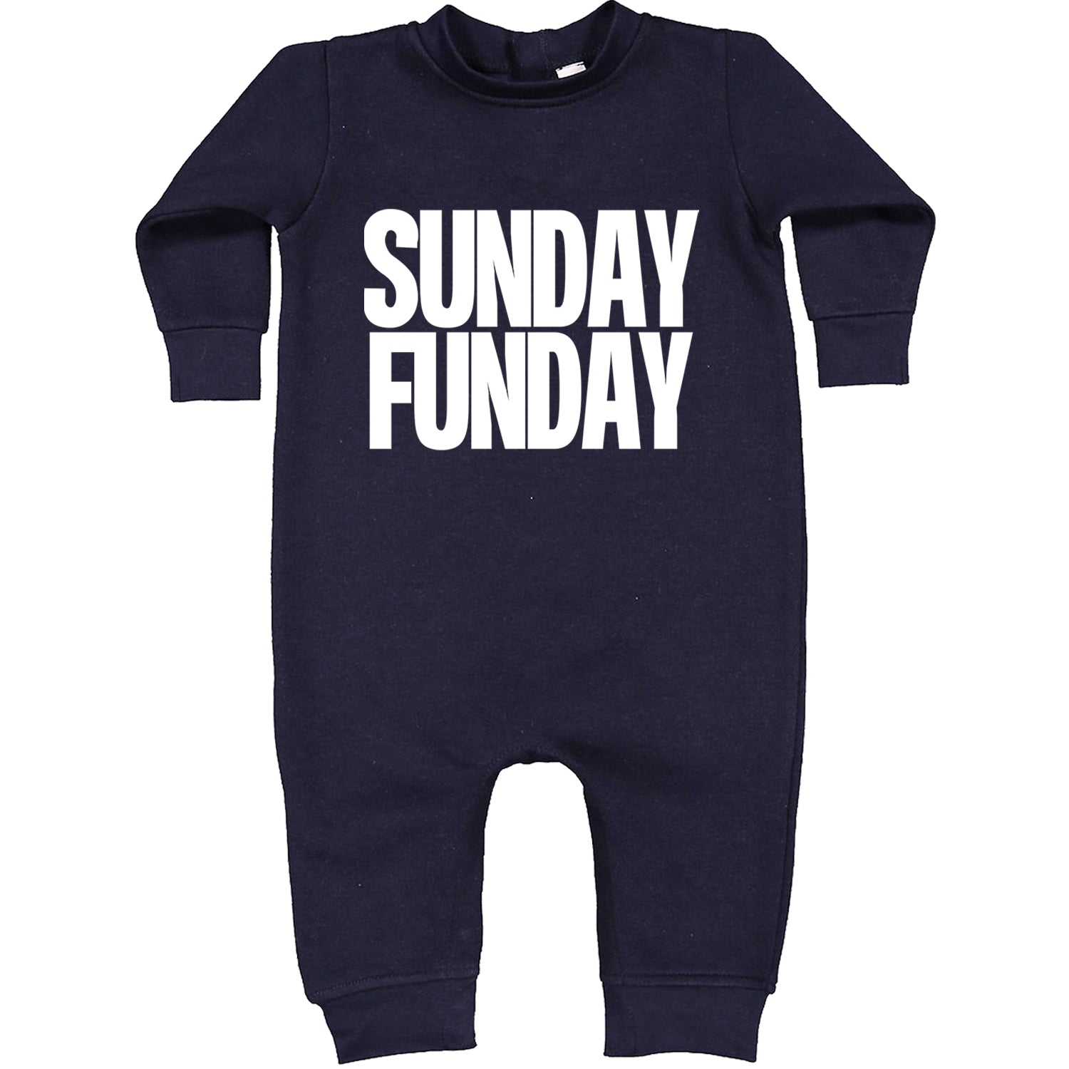 Sunday Funday  Toddler Hoodie And Infant Fleece Romper Navy Blue