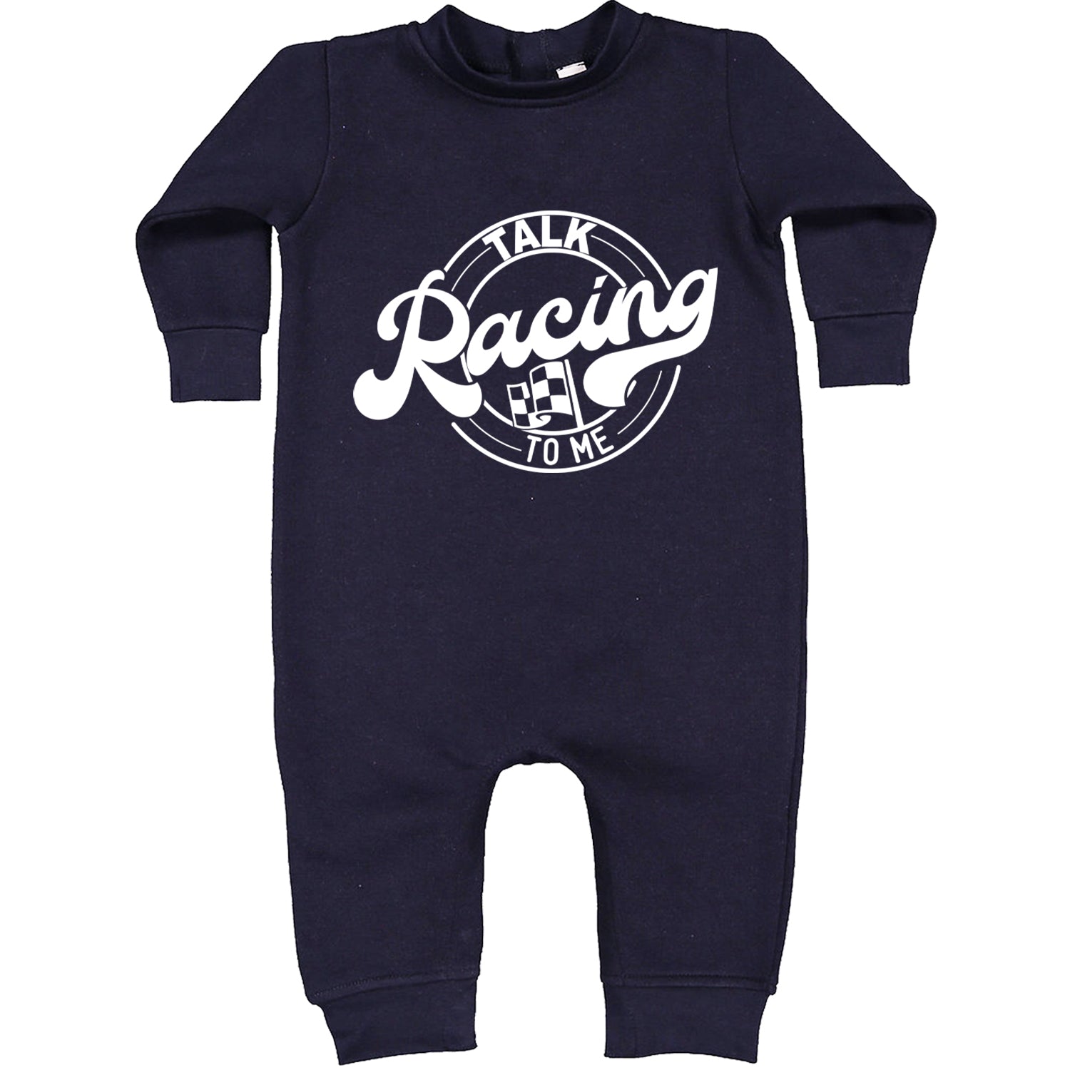 Talk Racing To Me Toddler Hoodie And Infant Fleece Romper Navy Blue