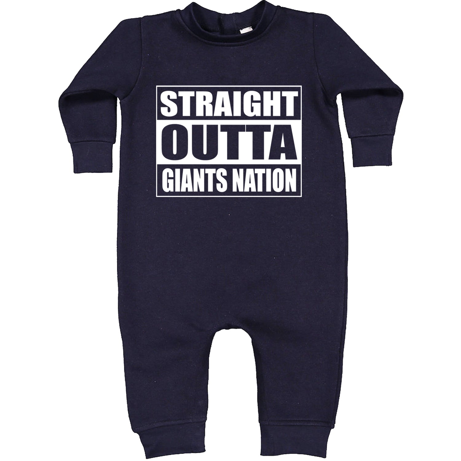 Straight Outta Giants Nation   Toddler Hoodie And Infant Fleece Romper Navy Blue