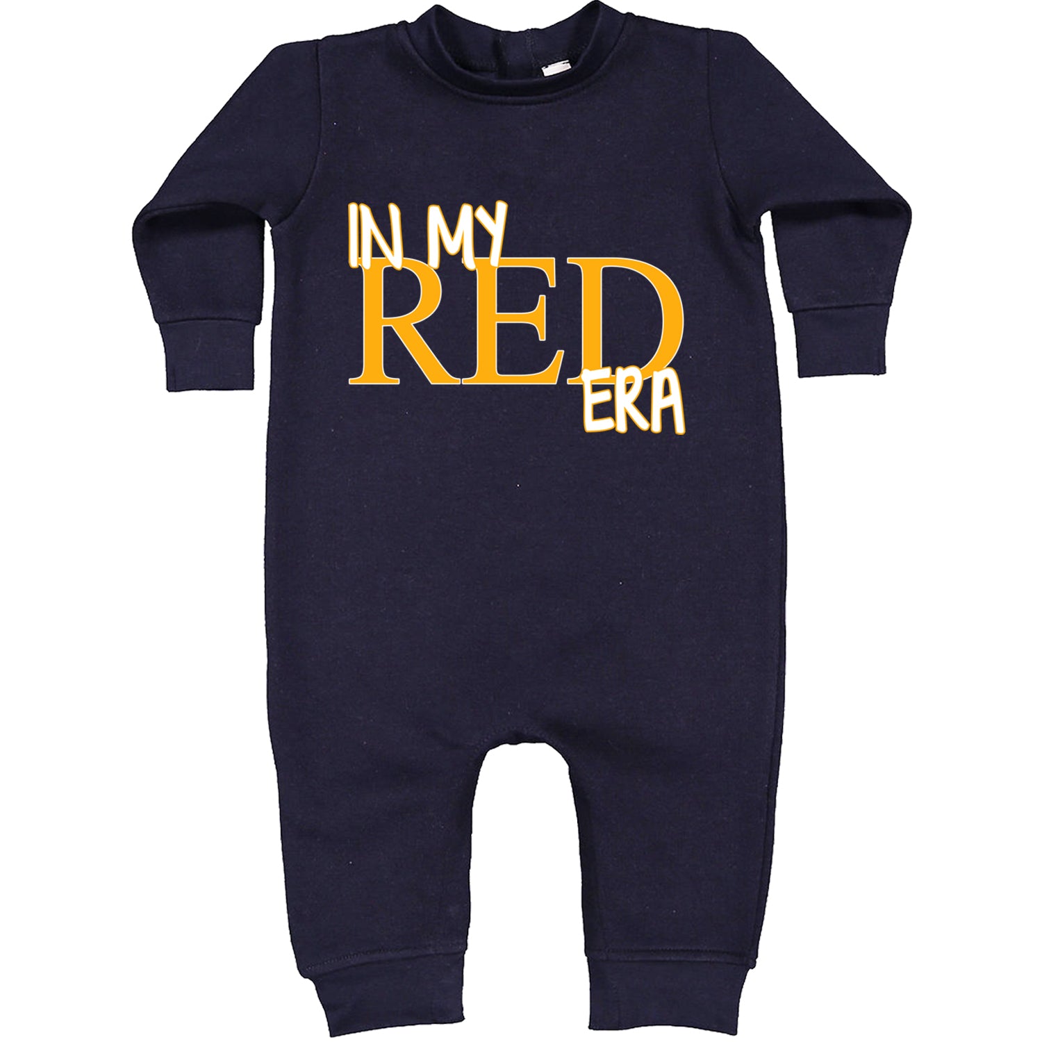 In My Red Era Kansas City Toddler Hoodie And Infant Fleece Romper Navy Blue