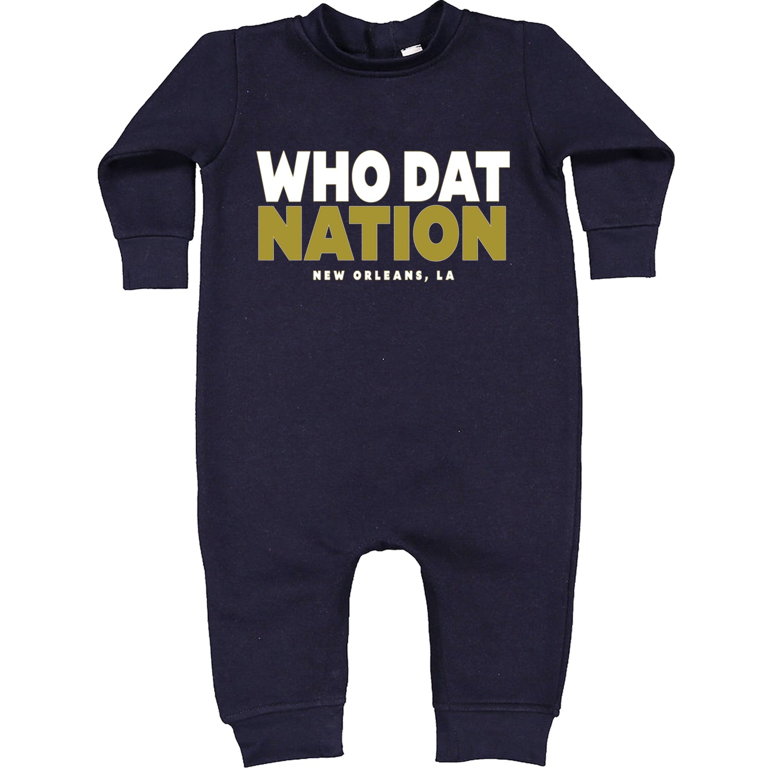 New Orleans Who Dat Nation Toddler Hoodie And Infant Fleece Romper Navy Blue