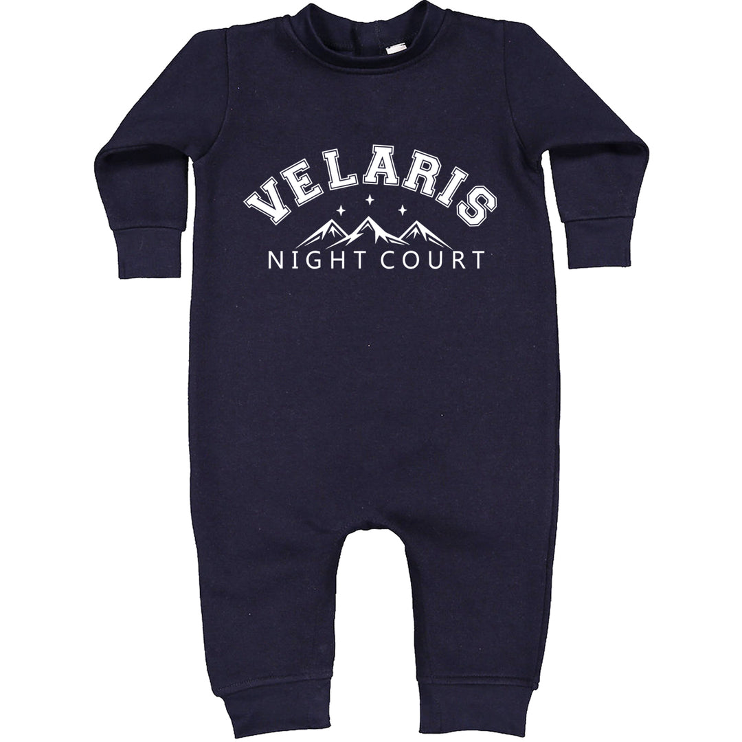 Velaris Night Court Squad Starfall graphic on Toddler Hoodie and Baby Fleece Onesie in Navy Blue alternate view 2