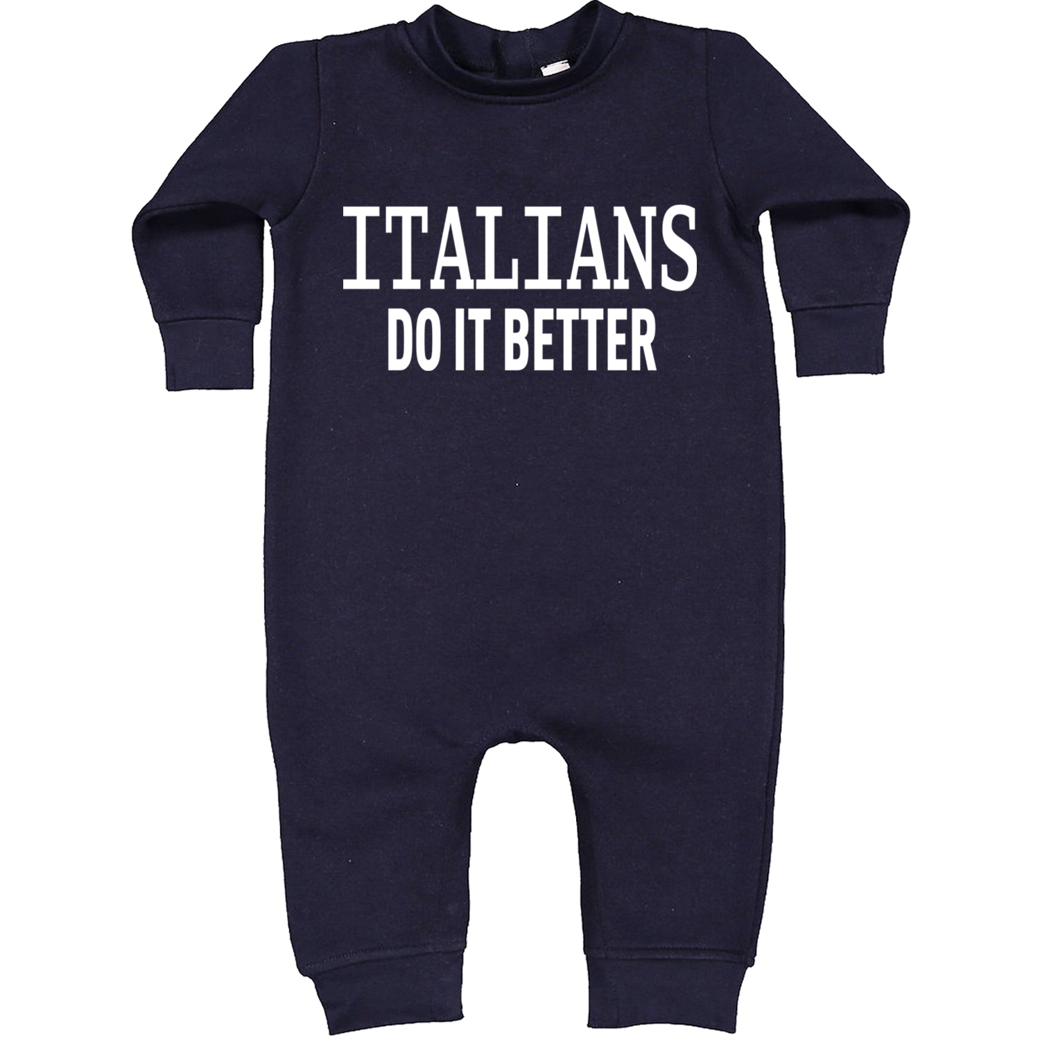 Italians Do It Better 80's Retro Celebration Toddler Hoodie And Infant Fleece Romper Navy Blue