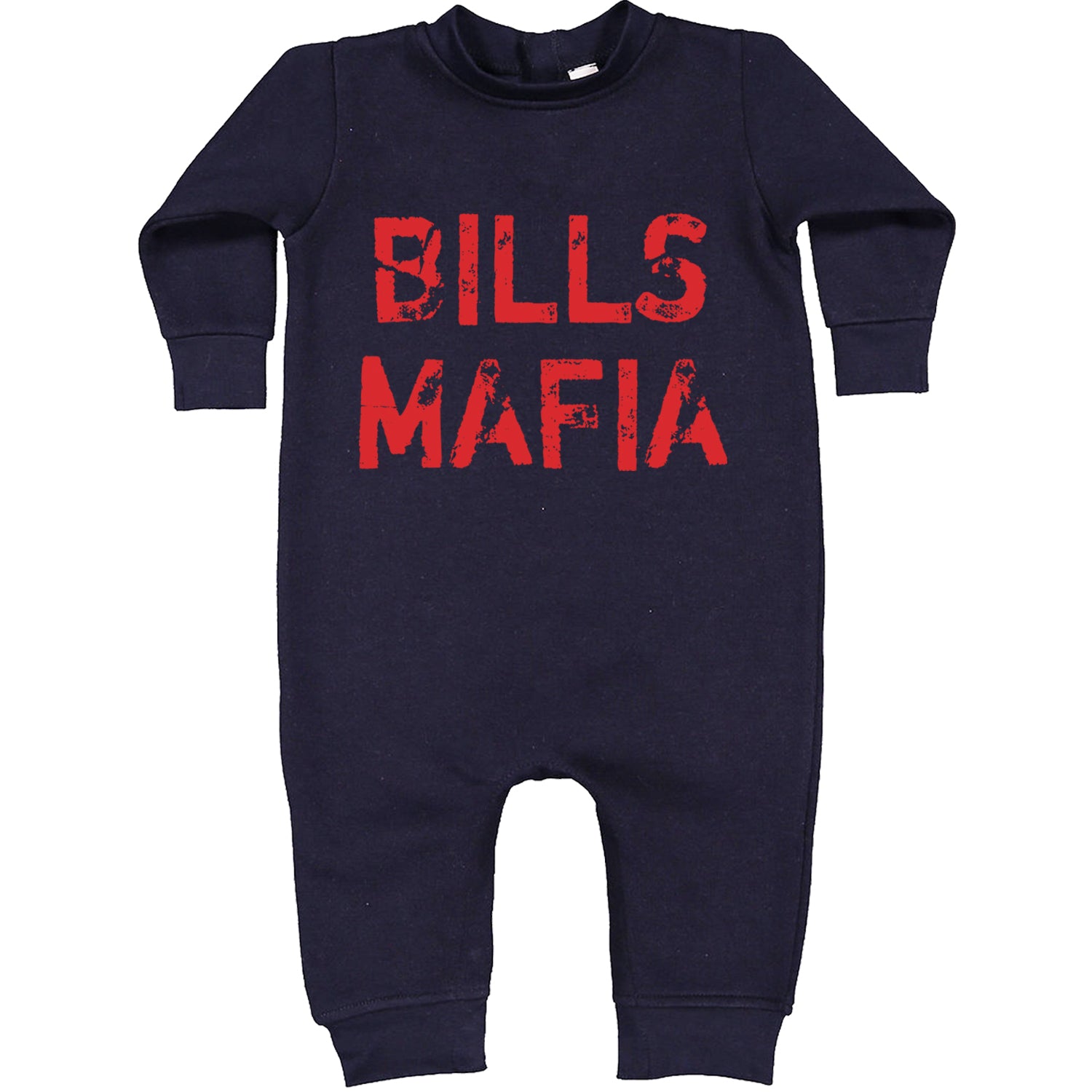 Distressed Bills Mafia Football Toddler Hoodie And Infant Fleece Romper Navy Blue