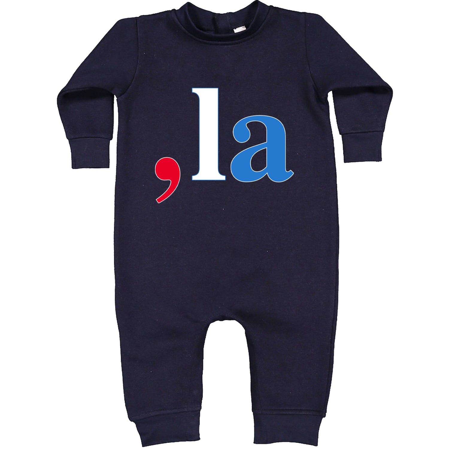 Comma-La - Support Kamala Harris For President 2024 Toddler Hoodie And Infant Fleece Romper Navy Blue