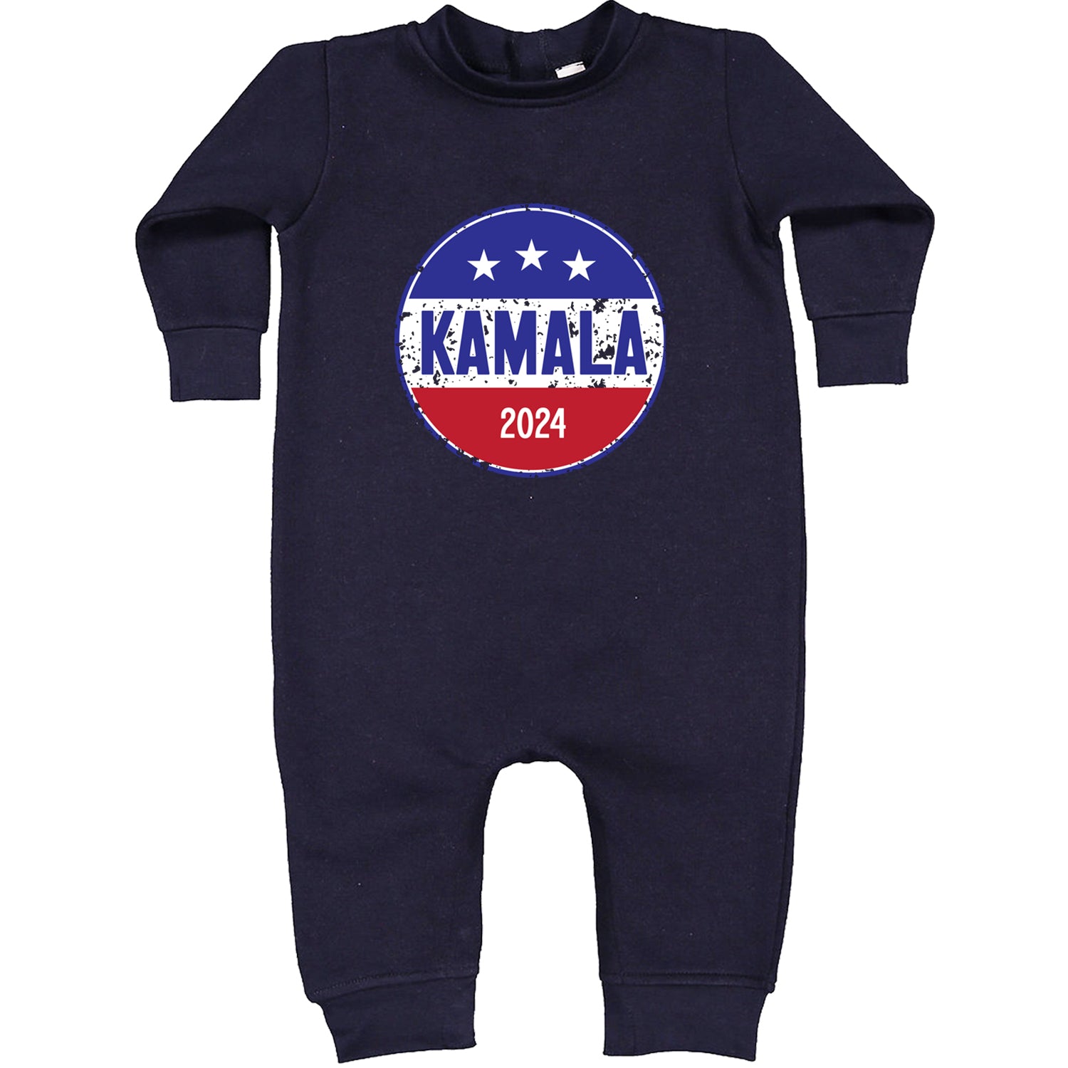 Kamala Badge 2024 - Kamala Harris For President 2024 Toddler Hoodie And Infant Fleece Romper Navy Blue