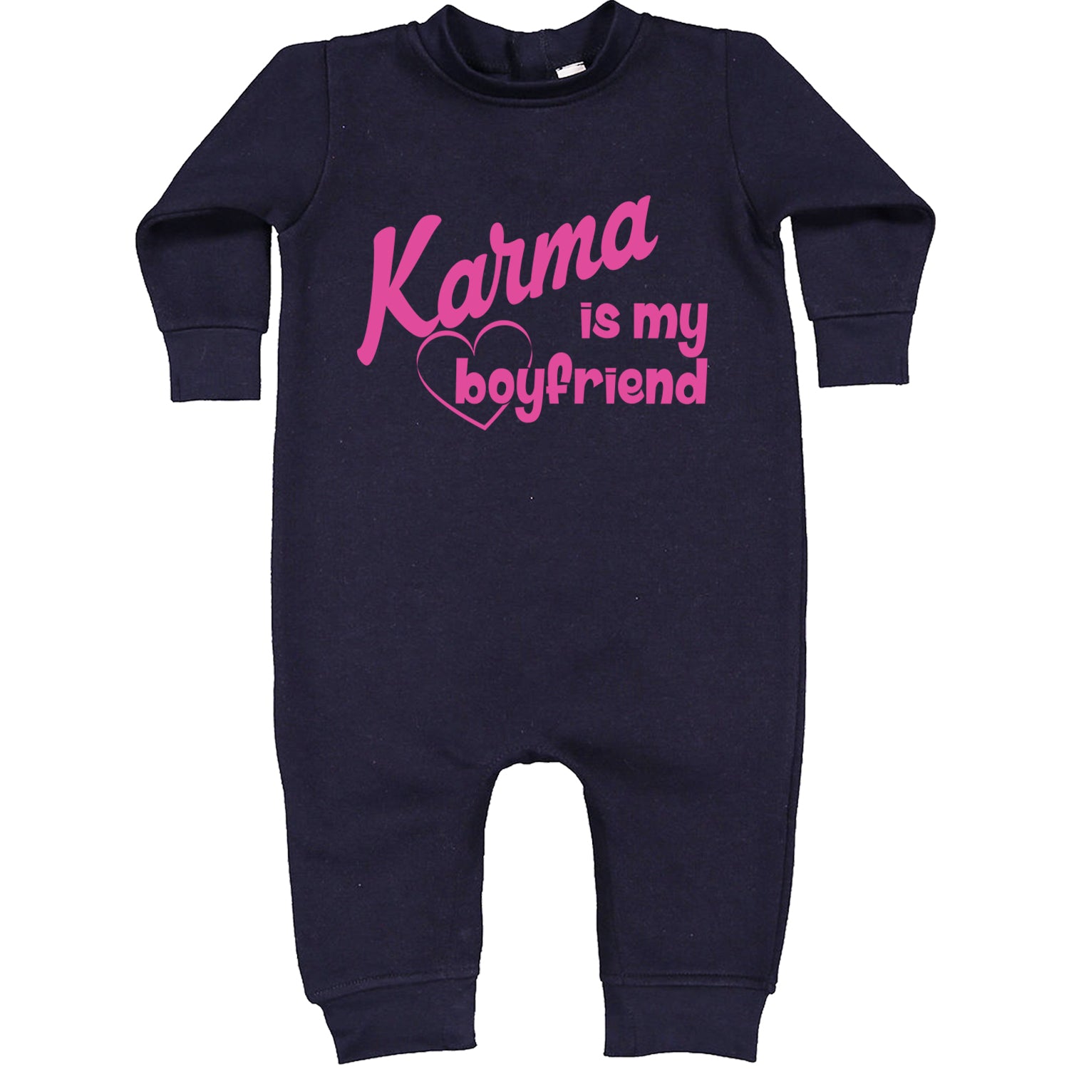 Karma Is My Boyfriend Midnight Eras  Toddler Hoodie And Infant Fleece Romper Navy Blue