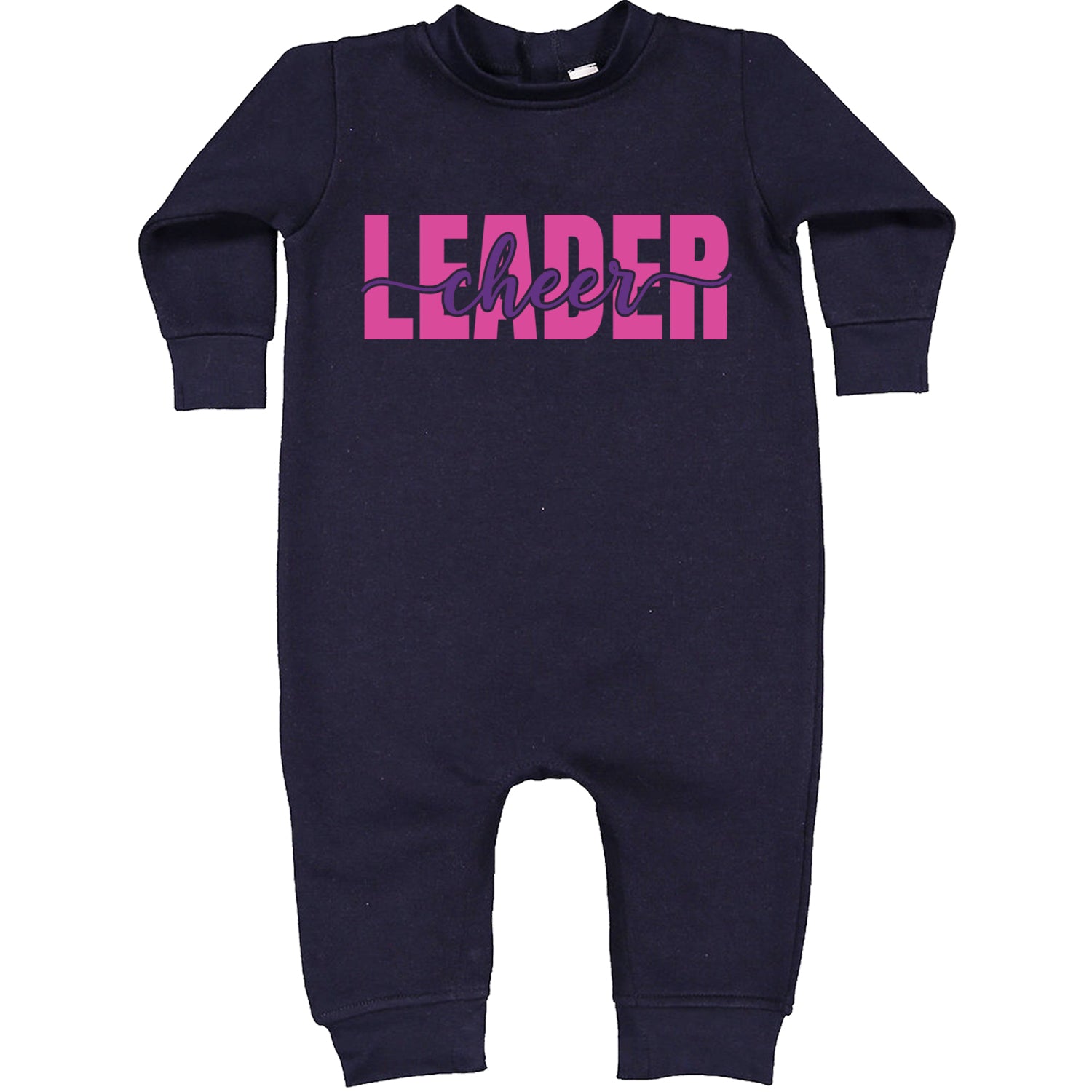 Cheerleader Script Style Toddler Hoodie And Infant Fleece Romper Navy Blue