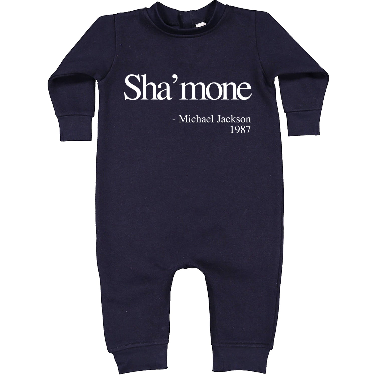 Sha'mone Quote King Of Pop Toddler Hoodie And Infant Fleece Romper Navy Blue