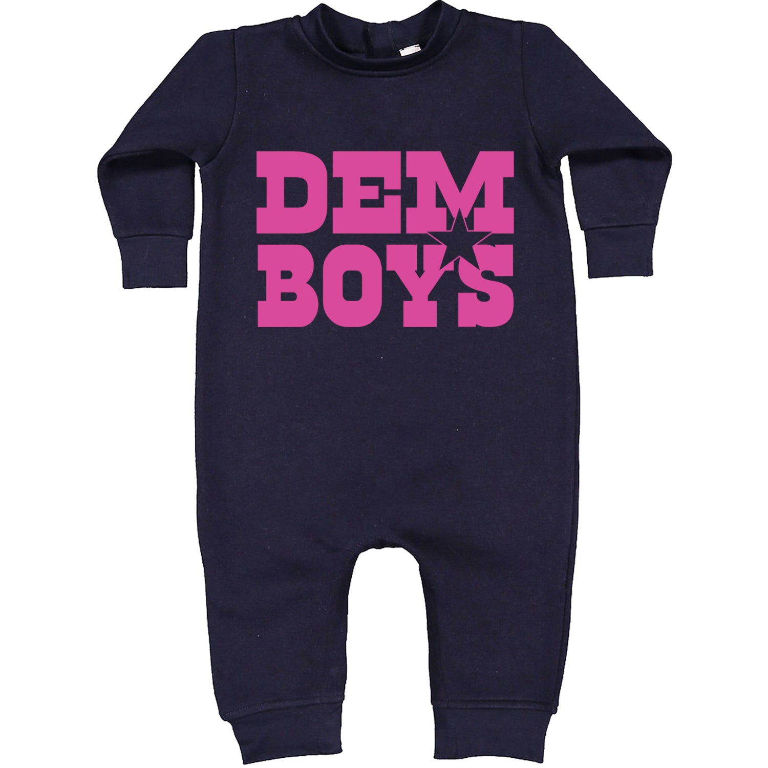 Dem Boys Hot Pink Dallas  Toddler Hoodie And Infant Fleece Romper Navy Blue