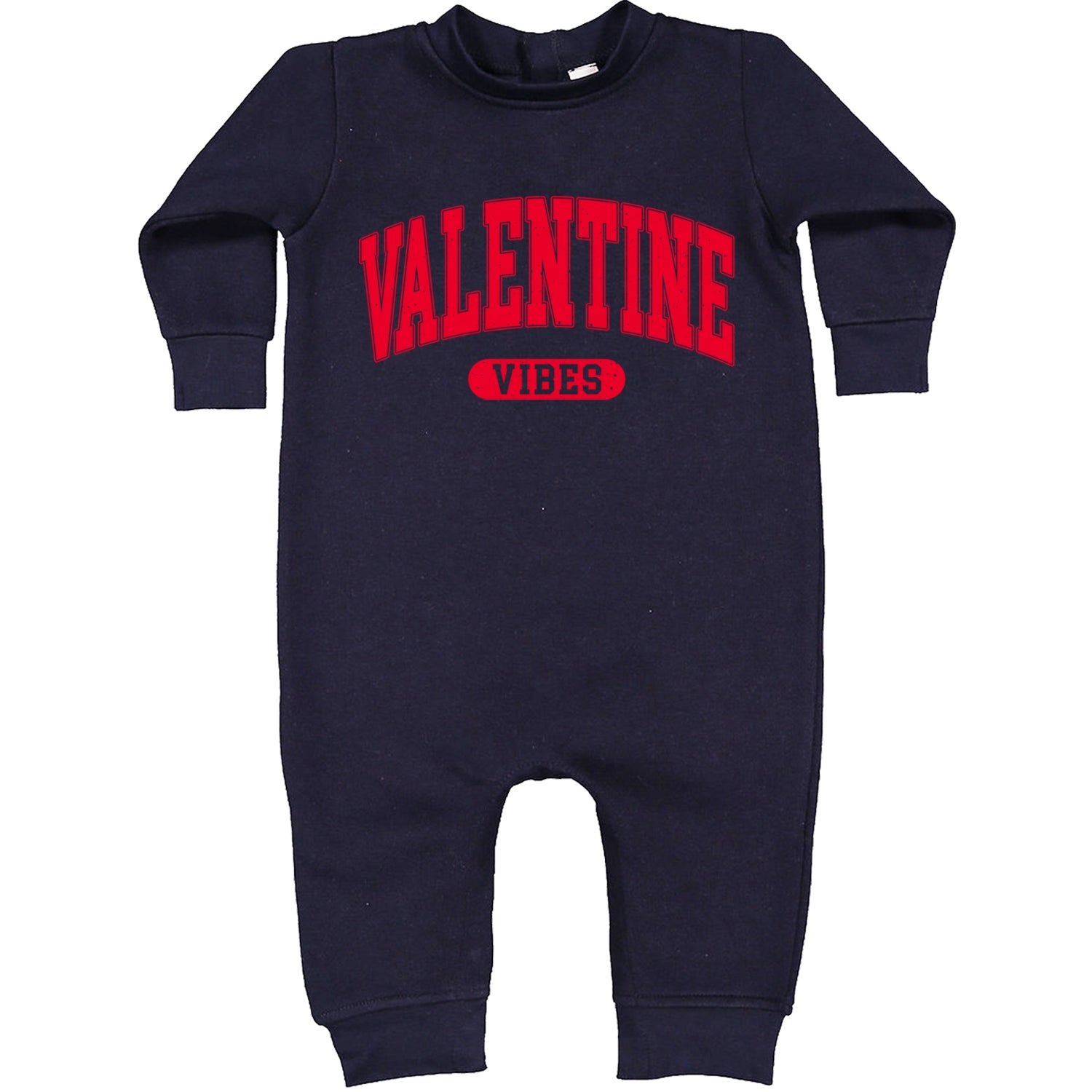 Valentines Vibes Toddler Hoodie And Infant Fleece Romper Navy Blue