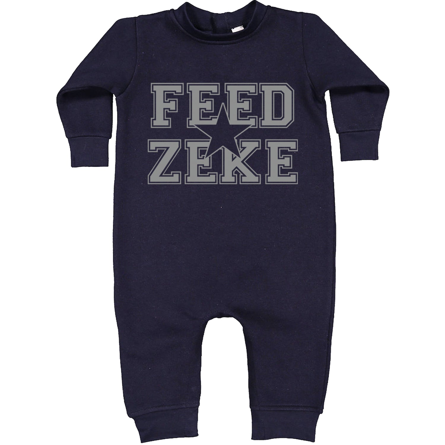 Feed Zeke Football Toddler Hoodie And Infant Fleece Romper Navy Blue