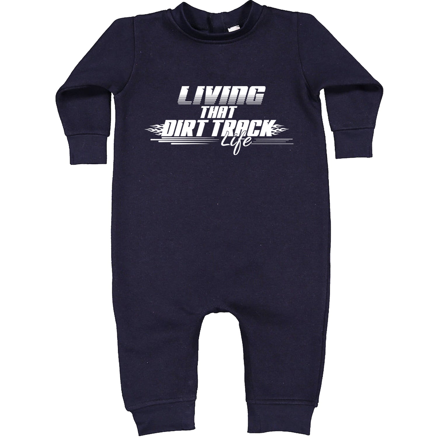 Living That Dirt Track Life Toddler Hoodie And Infant Fleece Romper Navy Blue