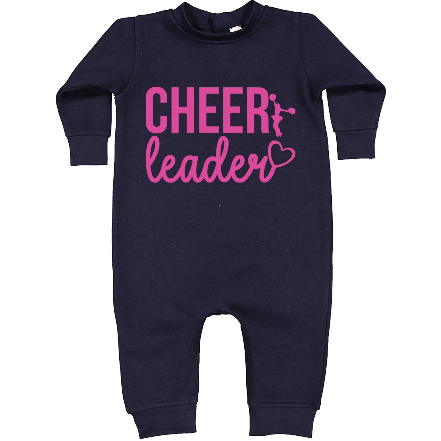 Cheerleader Heart Love Toddler Hoodie And Infant Fleece Romper Navy Blue