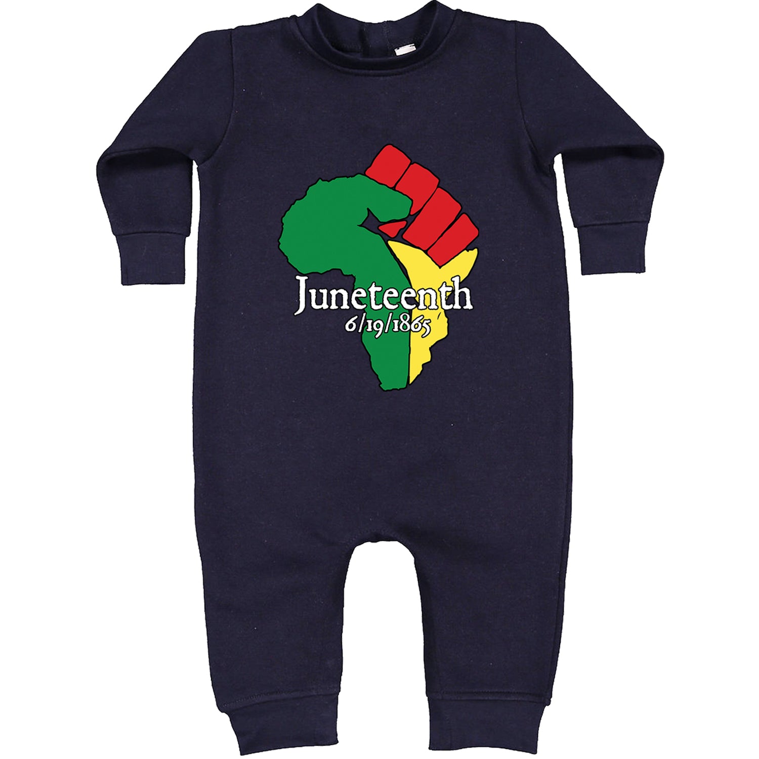 Juneteenth Raised Fist Africa Celebrate Emancipation Day Toddler Hoodie And Infant Fleece Romper Navy Blue