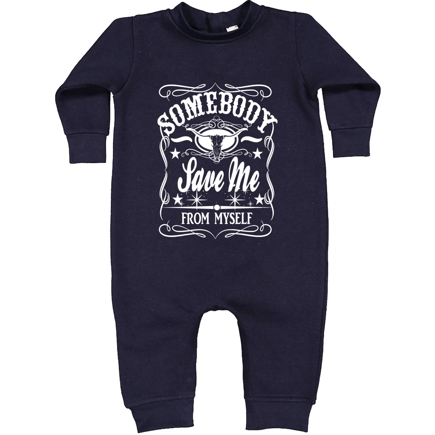 Somebody Save Me From Myself Son Of A Sinner Toddler Hoodie And Infant Fleece Romper Navy Blue